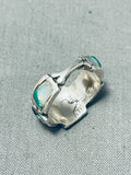 Charming Vintage Native American Navajo Mother Of Pearl Sterling Silver Band Ring-Nativo Arts