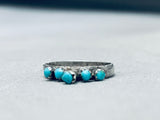 Beautiful Vintage Native American Navajo Sleeping Beauty Turquoise Sterling Silver Ring-Nativo Arts
