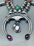 Womens Vintage Southwest Turquoise Sterling Silver Squash Blossom Necklace-Nativo Arts