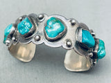 Sturdy Vintage Southwest Turquoise Nugget Sterling Silver Bracelet-Nativo Arts