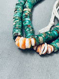 Native American Important Vintage Santo Domingo Green Turquoise Jacla Necklace-Nativo Arts