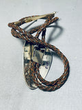 Justin Morris Vintage Native American Navajo Morenci Turquoise Gold Filled Bolo Tie-Nativo Arts