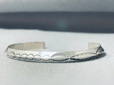 Signed Stacker Vintage Native American Navajo Sterling Silver Bracelet Cuff-Nativo Arts