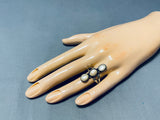 Elegant Vintage Native American Navajo Mother Of Pearl Sterling Silver Ring-Nativo Arts