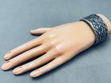 Heavy 86 Grams Vintage Native American Navajo Sterling Silver Bracelet Cuff-Nativo Arts