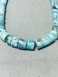 Native American Graduating Heishi Vintage Santo Domingo Turquoise Sterling Silver Necklace-Nativo Arts