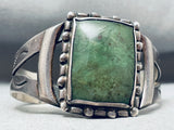 One Of The Best Vintage Native American Navajo Green Jasper Sterling Silver Bracelet-Nativo Arts