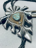 Magnificent Vintage Native American Zuni Turquoise Sterling Silver Bolo-Nativo Arts