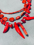 Starfish Vintage Southwestern Coral Sterling Silver Necklace-Nativo Arts