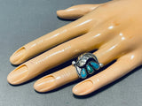 Sensational Vintage Native American Navajo Turquoise Sterling Silver Ring-Nativo Arts