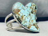 Most Unique Heart Turquoise Native American Navajo Sterling Silver Bracelet-Nativo Arts