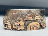 Rich Reeves Vintage Native American Navajo Sterling Silver Hogan Bracelet-Nativo Arts