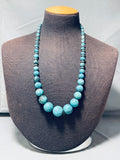 Rare Balls Of Turquoise Vintage Native American Navajo Sterling Silver Necklace-Nativo Arts