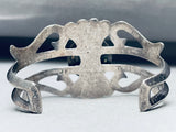 Rare Kachina Sunface Vintage Native American Zuni Turquoise Inlay Sterling Silver Bracelet-Nativo Arts