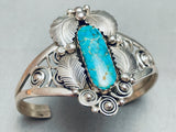Rare Signed Vintage Native American Navajo Spiderweb Turquoise Sterling Silver Bracelet-Nativo Arts