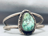 Rare Vintage Native American Navajo Carico Lake Turquoise Sterling Silver Bracelet-Nativo Arts
