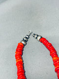 Dropdead Gorgeous Native American Navajo Coral White Agate Sterling Silver Necklace-Nativo Arts