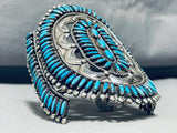 One Of The Best Vintage Native American Navajo Turquoise Sterling Silver Cluster Bracelet-Nativo Arts