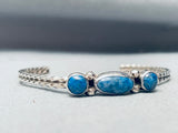 Incredible Vintage Native American Navajo Denim Lapis Sterling Silver Bracelet-Nativo Arts