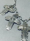 Sha Willie Vintage Native American Navajo Cross Sterling Silver Necklace!-Nativo Arts