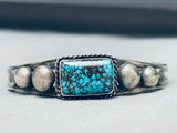 Lars Lee Vintage Native American Navajo Lone Mountain Turquoise Sterling Silver Bracelet-Nativo Arts