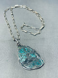 Ithaca Peak Turquoise Mine!! Rare Vintage Native American Navajo Sterling Silver Necklace-Nativo Arts