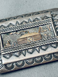 Sturdy 74 G Vintage Native American Navajo Gold Sterling Silver Intricate Buckle-Nativo Arts