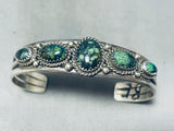 Important Tommy Yazzie Vintage Native American Navajo Damale Turquoise Sterling Silver Bracelet-Nativo Arts