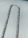 Wrap Around Very Old Vintage Native American Navajo 37-inch Long Sterling Silver Necklace