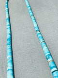Native American Beautiful Vintage Santo Domingo Turquoise Sterling Silver Necklace-Nativo Arts