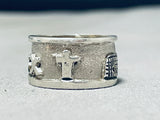 Sensational Vintage Native American Navajo Sterling Silver Stations Of The Cross Ring-Nativo Arts