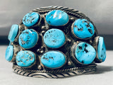 Distinctive Vintage Native American Navajo Morenci Turquoise Sterling Silver Bracelet Signed-Nativo Arts