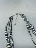 Dropdead Gorgy!! Vintage Native American Navajo Sterling Silver Bead Necklace-Nativo Arts