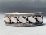 Beautiful Vintage Native American Navajo Slanted Shell Sterling Silver Bracelet-Nativo Arts