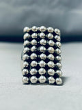 Rare Rainbead! Native American Navajo Sterling Silver Bead Ring-Nativo Arts
