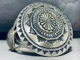 Exquisite Native American Navajo Sterling Silver Shield Bracelet-Nativo Arts