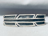 Important Chi Vintage Native American Navajo Feather Sterling Silver Bracelet