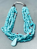 Sky Blue Turquoise Vintage Native American Navajo Heishi Necklace Old-Nativo Arts