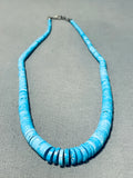 Native American One Of The Best Vintage Santo Domingo Turquoise Sterling Silver Necklace-Nativo Arts