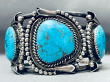 One Of The Best Vintage Native American Navajo Morenci Turquoise Sterling Silver Bracelet-Nativo Arts