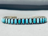 Exquisite Vintage Native American Zuni Blue Gem Turquoise Sterling Silver Bracelet-Nativo Arts