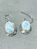 Breathtaking Native American Navajo Larimar Sterling Silver Earrings-Nativo Arts