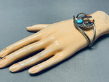 Horse Shoe Vintage Native American Navajo Turquoise Spiny Oyster Sterling Silver Bracelet-Nativo Arts