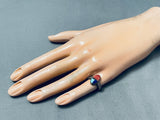 Amazing Vintage Native American Zuni Spiny Oyster Sterling Silver Ring-Nativo Arts