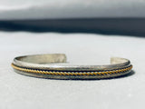 Marvelous Vintage Native American Navajo Sterling Silver And 12kgf Bracelet-Nativo Arts