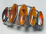 One Of The Best Vintage Native American Navajo Ancient Tree Sap Sterling Silver Bracelet-Nativo Arts