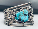 Huge Heavy Old Vintage Native American Navajo Spiderweb Turquoise Sterling Silver Bracelet-Nativo Arts