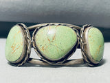 Gasp! Vintage Native American Navajo Green Turquoise Sterling Silver Bracelet-Nativo Arts