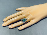 Superb Vintage Native American Navajo Cerrillos Turquoise Sterling Silver Ring-Nativo Arts