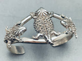 Symbolic Horny Toads Vintage Native American Navajo Sterling Silver Bracelet-Nativo Arts